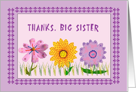 Thank You to Big Sister for Her Help card