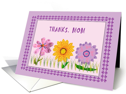 Thanks for the Help Mom, Lavender Painted Flowers card (955649)