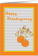 Thanksgiving Card with Pumpkins and Flowers card