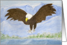 Bald Eagle in the Mountains Painting card