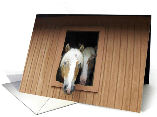 Horses in Barn card (397070)