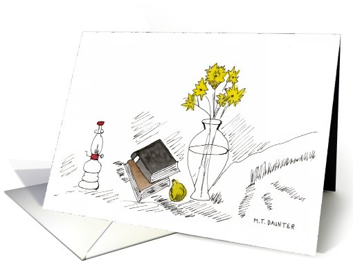 Oil Lamp at Study Time card (405929)