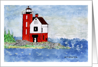 Lighthouse on Mackinac Island card