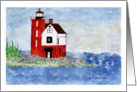 Lighthouse on Mackinac Island card
