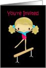 Gymnastics birthday party invitation card