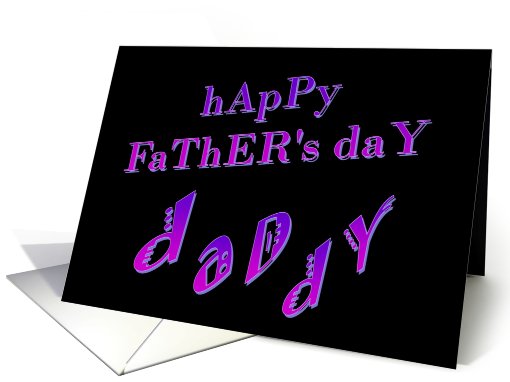 Happy Father's Day Daddy Purple Childish Squiggles card (425146)
