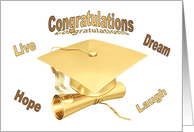 Congratulations Graduation Live, dream hope, laugh card