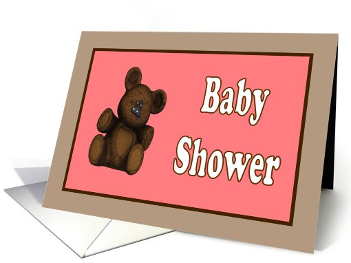 Baby Shower Invitations teddy bears pink card (598236)