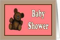 Baby Shower Invitations teddy bears pink card