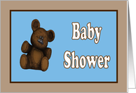 Baby Shower Invitations teddy bear blue card