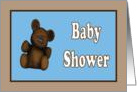 Baby Shower Invitations teddy bear blue card