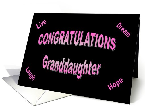 Graduation card congratulations granddaughter card (606770)