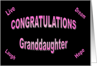 Graduation card congratulations granddaughter card