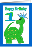 Happy 1st Birthday Dinosaur card