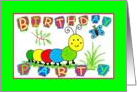 Caterpillar Birthday Party Invitations card