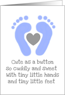 Baby Boy congratulations baby feet card