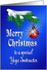 Merry Christmas Yoga Instructor Shiny Red Ornament card