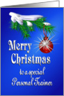 Merry Christmas Personal Trainer Shiny Red Ornament card