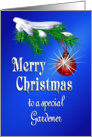 Merry Christmas Gardener Shiny Red Ornament card
