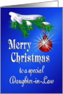 Merry Christmas Daughter-in-Law Shiny Red Ornament card
