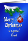 Merry Christmas Aunt Shiny Red Ornament card