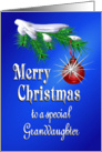 Merry Christmas Granddaughter Shiny Red Ornament card
