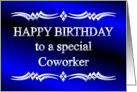 Happy Birthday Coworker Blue and Silver card