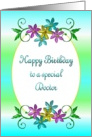 Happy Birthday Doctor Shiny Flowers card