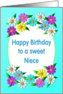 Happy Birthday Niece Flowers card