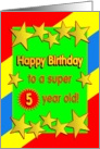 Happy Birthday 5 Year Old Golden Stars card