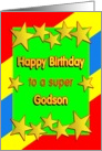Happy Birthday Godson Golden Stars card