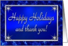 Happy Holidays Employee Blue and Silver card