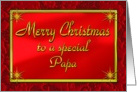Merry Christmas Papa Shiny Red and Gold card