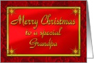 Merry Christmas Grandpa Shiny Red and Gold card