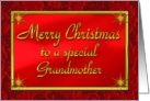 Merry Christmas Grandmother Shiny Red and Gold card