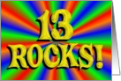 Happy Birthday 13 Year Old Bright Colors card