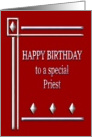 Happy Birthday Priest Red and Silver card