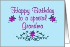 Happy Birthday Grandma Purple Flowers card