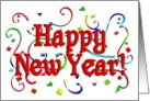 Happy New Year Colorful Confetti card