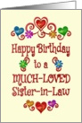 Happy Birthday Sister-in-Law Hearts and Flowers card