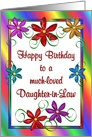 Happy Birthday Daughter-in-Law Colorful Flowers card