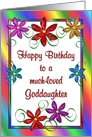 Happy Birthday Goddaughter Colorful Flowers card