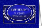Happy Holidays Brother-in-Law Blue and Silver card