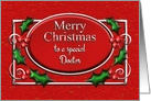 Merry Christmas Doctor Red and Silver with Holly card