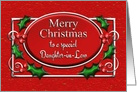 Merry Christmas Daughter-in-Law Red and Silver with Holly card