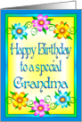 Happy Birthday Grandma Flowers card