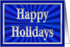 Happy Holidays Blue and Silver card
