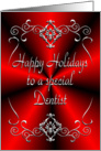 Dentist Happy Holidays Red and Silver card