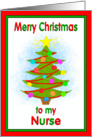 Merry Christmas Nurse Tree Ornaments from Child card