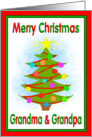 Merry Christmas Grandma & Grandpa Tree Ornaments from Child card